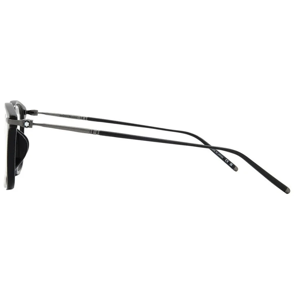 Mont Blanc MB0413OA Eyeglasses Optical Black Ruthenium Titanium Temples Acetate